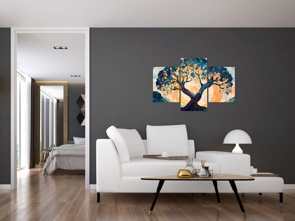 Tablou – Mozaic – soare și arbore II. (90x60 cm)