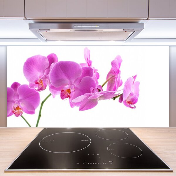 Panou sticla bucatarie Flori roz Floral