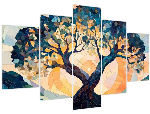 Tablou – Mozaic – soare și arbore II. (150x105 cm)