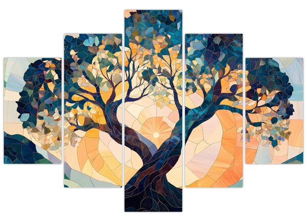 Tablou – Mozaic – soare și arbore II. (150x105 cm)