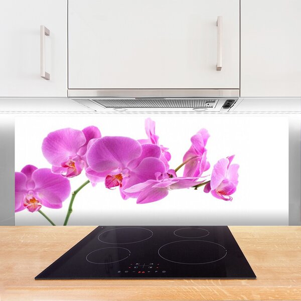 Panou sticla bucatarie Flori roz Floral