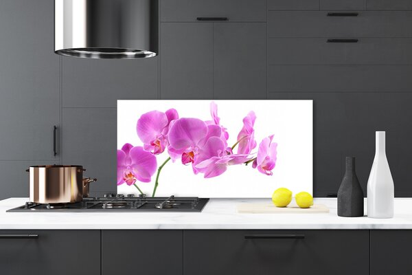 Panou sticla bucatarie Flori roz Floral