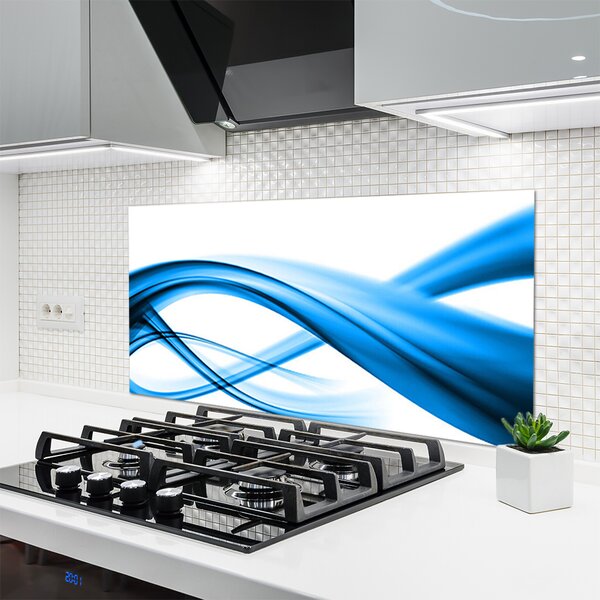 Panou sticla bucatarie Abstract Art Albastru Alb