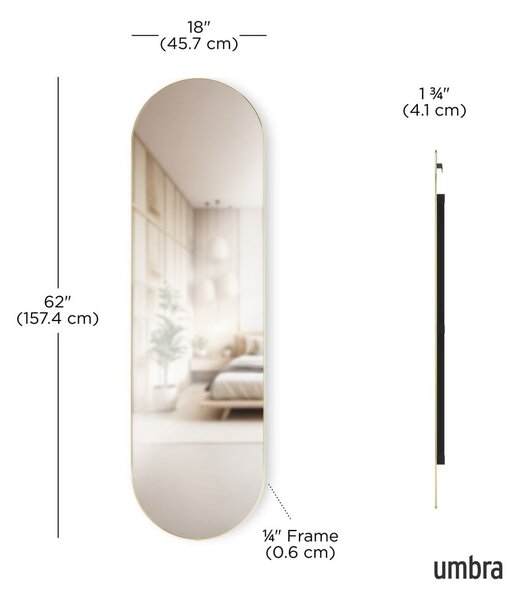 Oglindă de perete/de podea 46x157 cm Hubba – Umbra