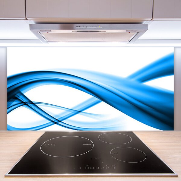 Panou sticla bucatarie Abstract Art Albastru Alb