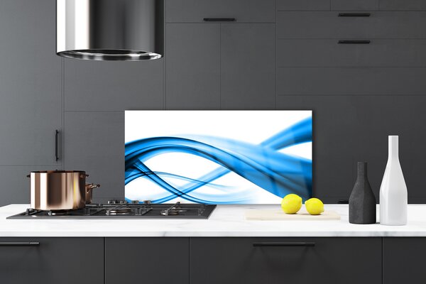 Panou sticla bucatarie Abstract Art Albastru Alb