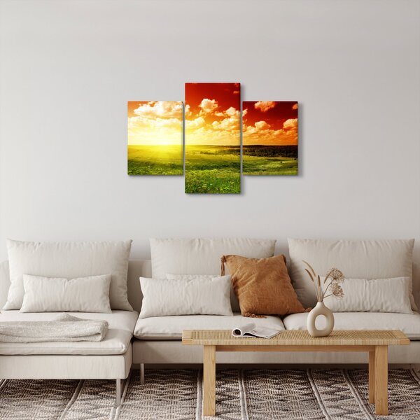 Tablou cu luncă cu soarele strălucitor (90x60 cm)