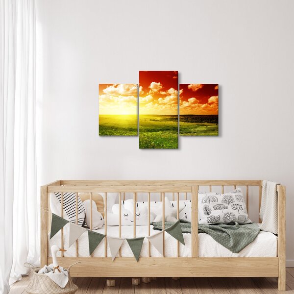 Tablou cu luncă cu soarele strălucitor (90x60 cm)