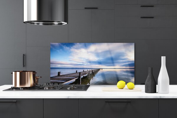 Panou sticla bucatarie Podul Sea Arhitectura Brun Violet