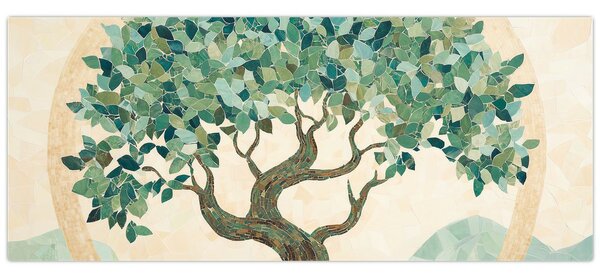 Tablou – Mozaic elegant cu arbore (120x50 cm)