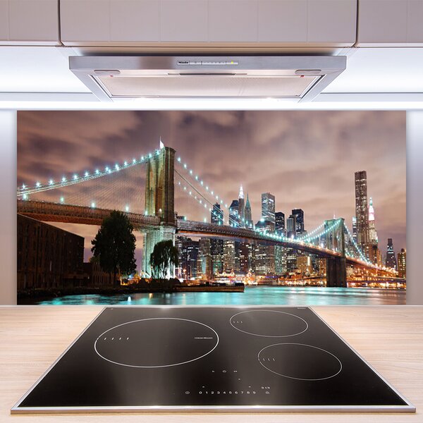 Panou sticla bucatarie Bridge City Arhitectura Maro Gri