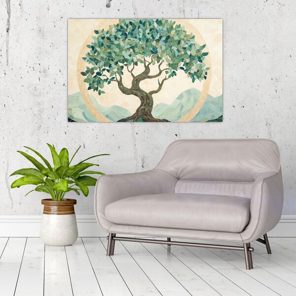 Tablou – Mozaic elegant cu arbore (90x60 cm)