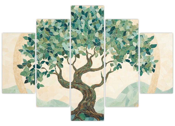 Tablou – Mozaic elegant cu arbore (150x105 cm)