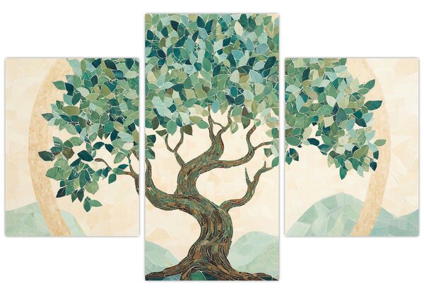 Tablou – Mozaic elegant cu arbore (90x60 cm)
