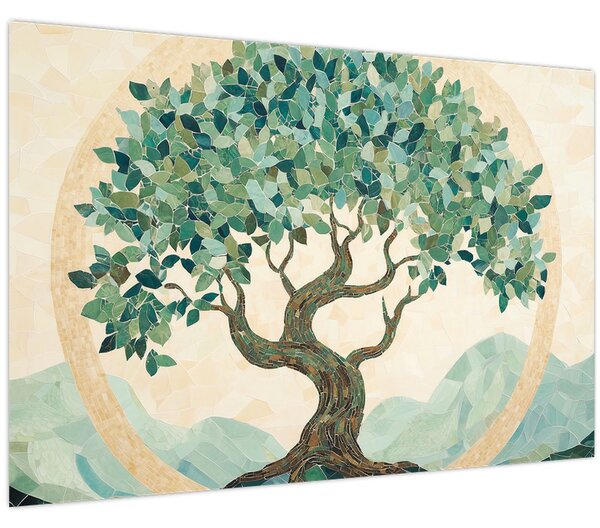 Tablou – Mozaic elegant cu arbore (90x60 cm)