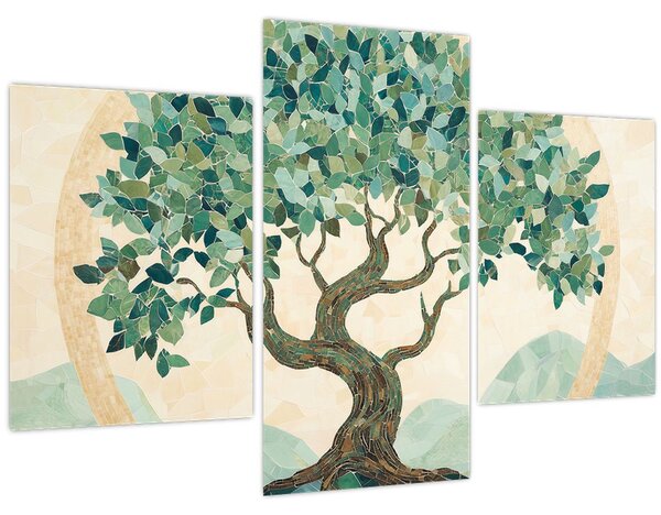 Tablou – Mozaic elegant cu arbore (90x60 cm)