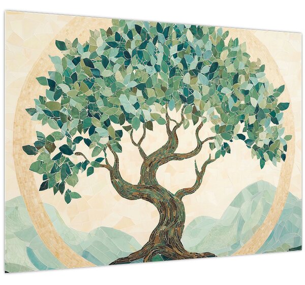 Tablou – Mozaic elegant cu arbore (70x50 cm)
