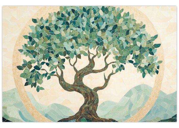 Tablou – Mozaic elegant cu arbore (90x60 cm)