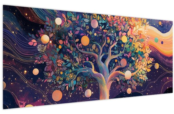 Tablou – Arbore violet plin de energie (120x50 cm)