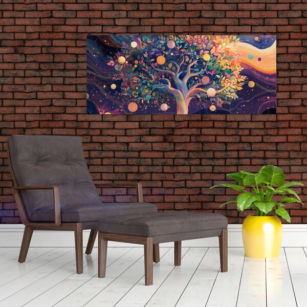 Tablou – Arbore violet plin de energie (120x50 cm)