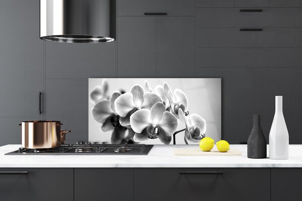 Panou sticla bucatarie Flori Floral Gray
