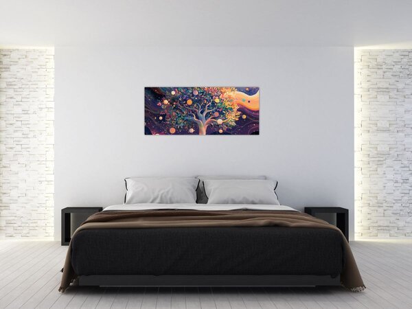 Tablou – Arbore violet plin de energie (120x50 cm)