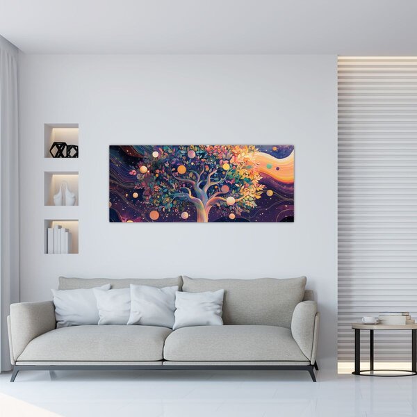 Tablou – Arbore violet plin de energie (120x50 cm)