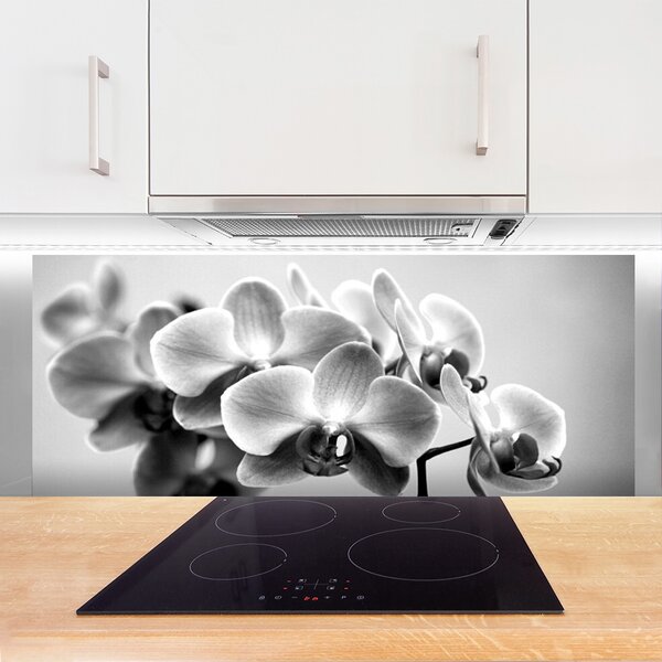 Panou sticla bucatarie Flori Floral Gray