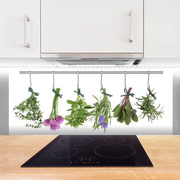 Panou sticla bucatarie Flori Floral Verde Roz