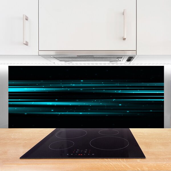 Panou sticla bucatarie Abstract Art Albastru Negru