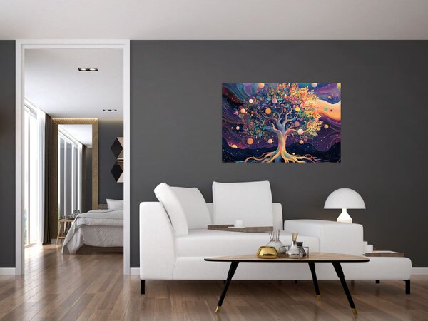Tablou – Arbore violet plin de energie (90x60 cm)