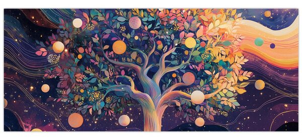 Tablou – Arbore violet plin de energie (120x50 cm)