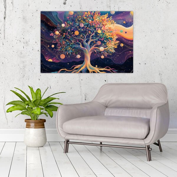 Tablou – Arbore violet plin de energie (90x60 cm)
