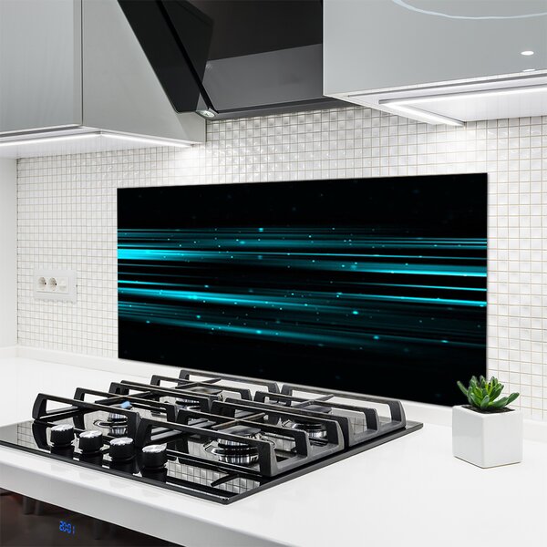 Panou sticla bucatarie Abstract Art Albastru Negru