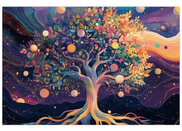 Tablou – Arbore violet plin de energie (90x60 cm)