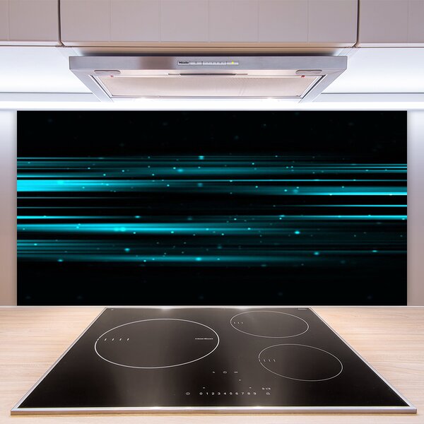 Panou sticla bucatarie Abstract Art Albastru Negru