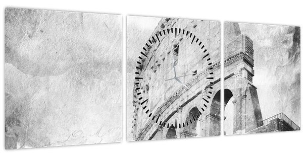 Tablou - Carte poștală de epocă a orașului N⁰1 (cu ceas) (90x30 cm)