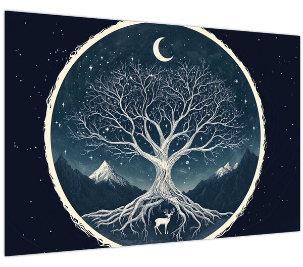 Tablou – Arbore magic cu cerb II. (90x60 cm)