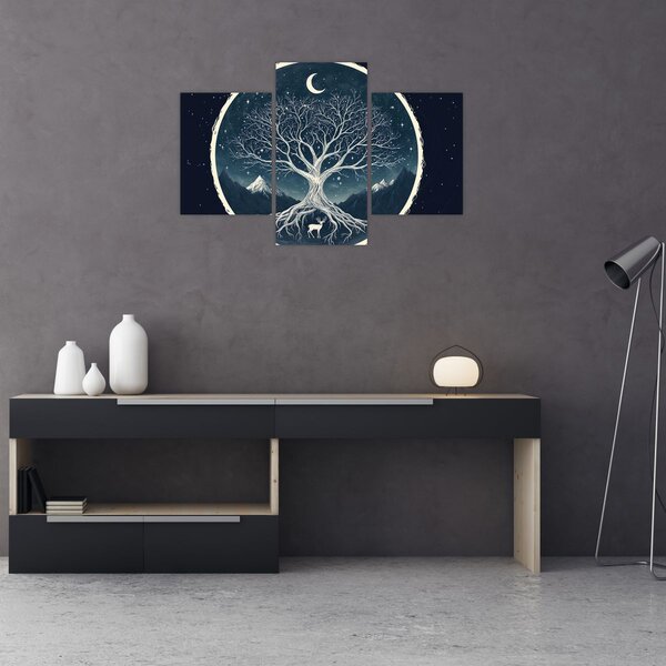 Tablou – Arbore magic cu cerb II. (90x60 cm)