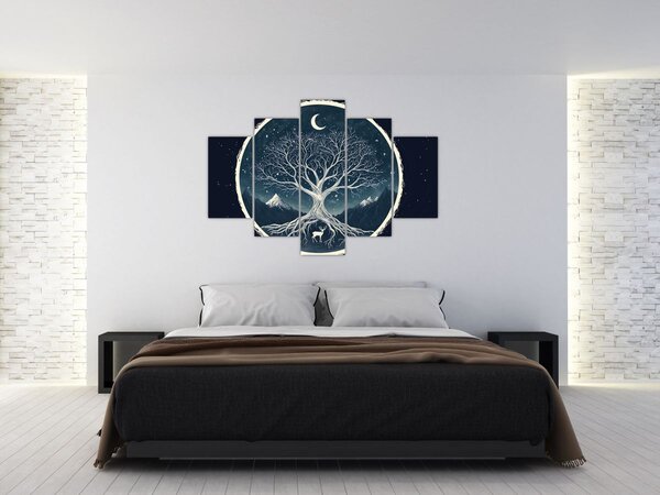 Tablou – Arbore magic cu cerb II. (150x105 cm)