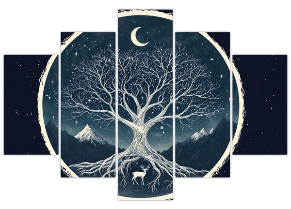 Tablou – Arbore magic cu cerb II. (150x105 cm)
