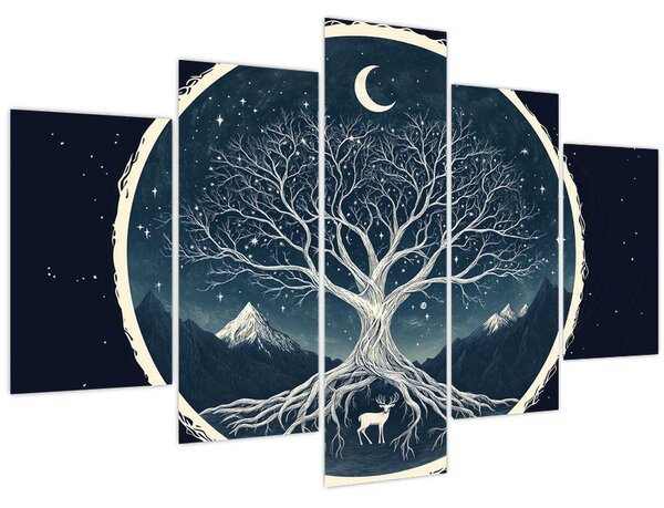Tablou – Arbore magic cu cerb II. (150x105 cm)