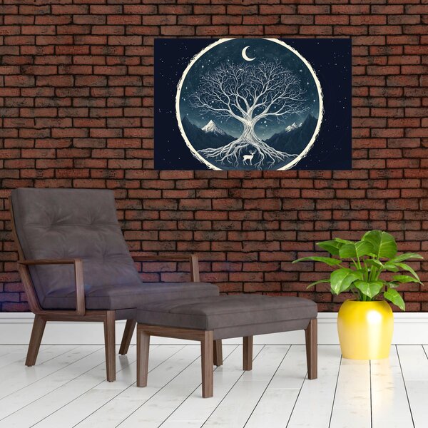 Tablou – Arbore magic cu cerb II. (90x60 cm)