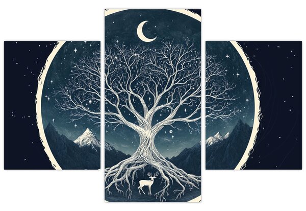Tablou – Arbore magic cu cerb II. (90x60 cm)