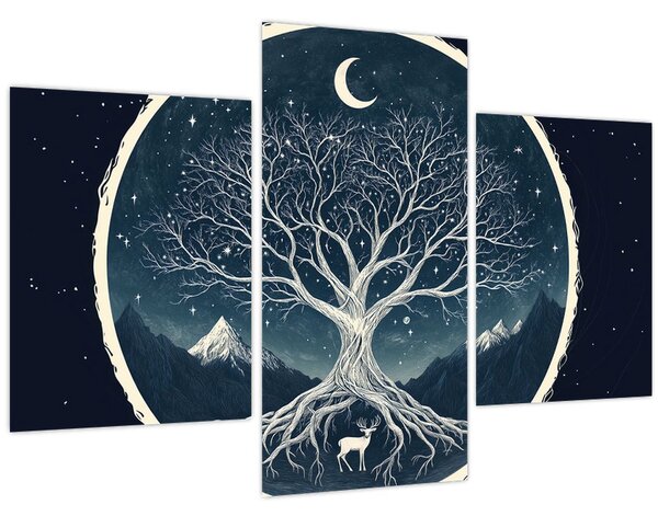 Tablou – Arbore magic cu cerb II. (90x60 cm)