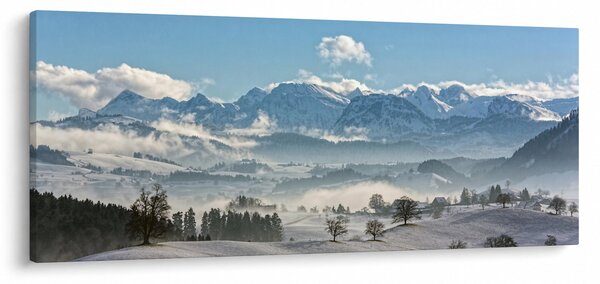 Tablou cu munții înzăpeziți (120x50 cm)