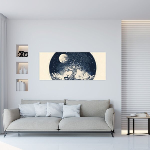 Tablou – Arbore magic cu cerb I. (120x50 cm)