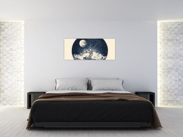 Tablou – Arbore magic cu cerb I. (120x50 cm)
