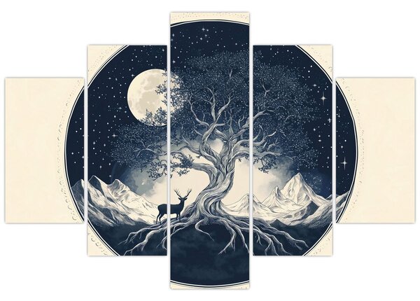 Tablou – Arbore magic cu cerb I. (150x105 cm)