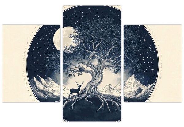 Tablou – Arbore magic cu cerb I. (90x60 cm)